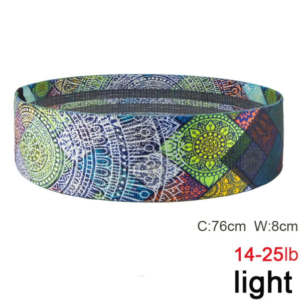 Long Booty Band Höft Circle Loop Resistance Band Träningsövning för ben Lår Glute Butt Squat Halkfri design Bohemian light-W8