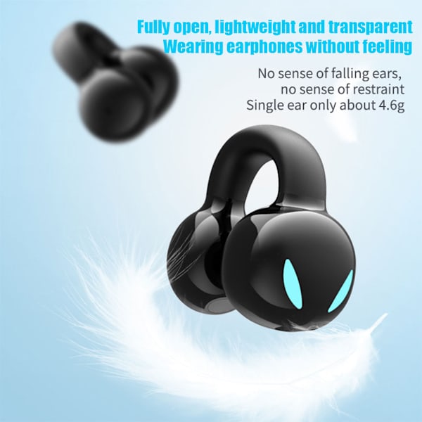 Trådlöst Bluetooth Headset Clip Earbuds Sports White