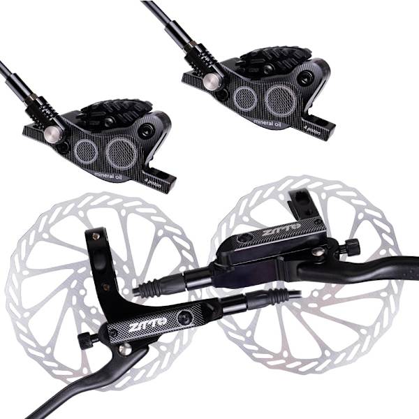 ZTTO MTB Hydrauliska bromsar 4 kolv bromsok M840 Bromsbelägg Skiva 160mm Set Cykelkomponenter Black-B-160MM