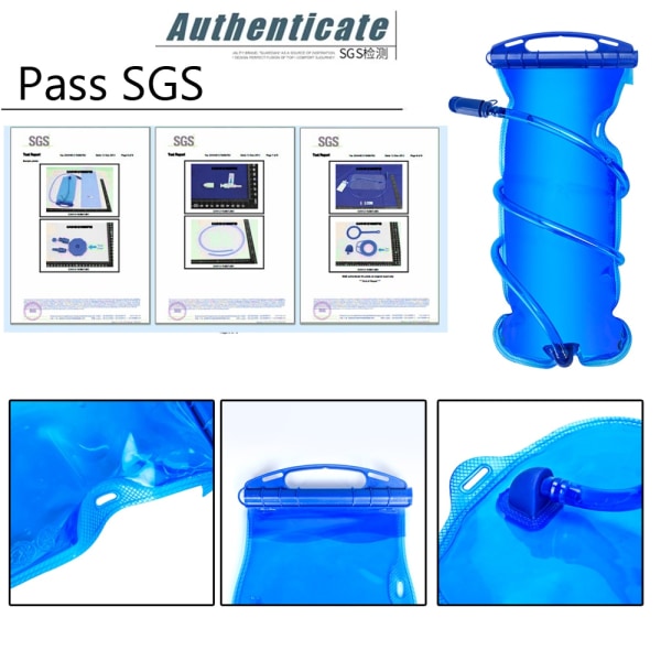 Vattenblåsa Vattenreservoar Hydration Pack Förvaringspåse BPA-fri - 1L 1,5L 2L 3L Running Hydration Väst Ryggsäck 1.5L