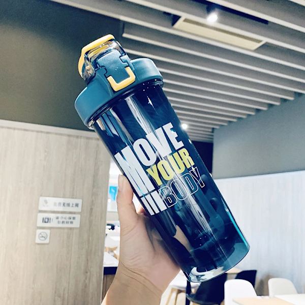 Sport Shaker flaska 800 ml stor kapacitet med halm shaker flaska proteinpulver milkshake kopp utomhus portabel plastflaska Style A