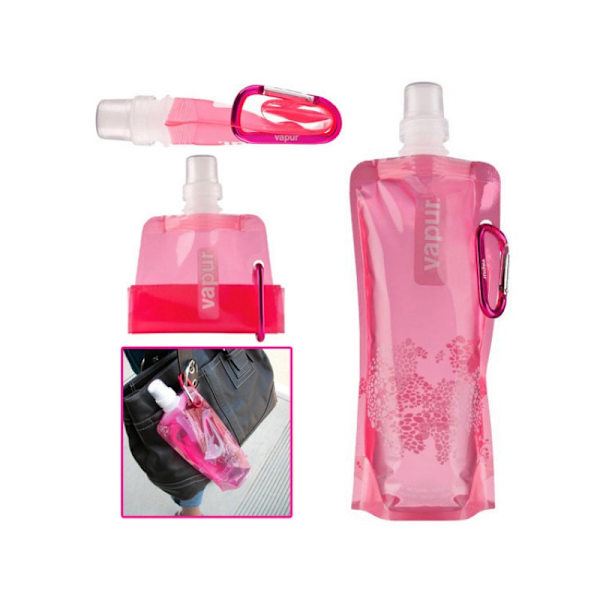 480/700 ml Bärbar Ultralätt hopfällbar vattenpåse Mjuk kolvflaska Utomhussport Vandring Camping Vattenpåse Vikbar vattenhink Rose red