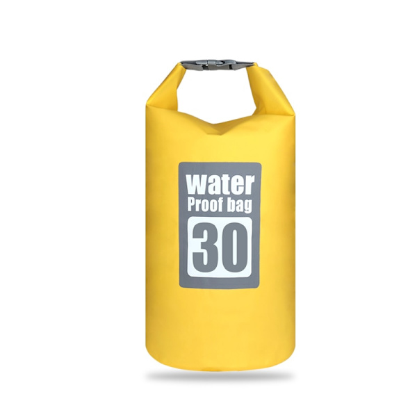 PVC Vattentät Torrväska 5L/10L/15L/20L/30L Utomhusdykning Vikbar förvaring Strandsimväska Rafting River Ocean Ryggsäck 30L Yellow