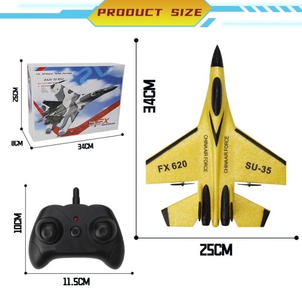 RC Foam Aircraft SU-35 Plane 2.4G Radio Control Glider Fjärrkontroll Fighter Plane Glider Flygplan Foam Boys Leksaker för barn F620 With Box YE