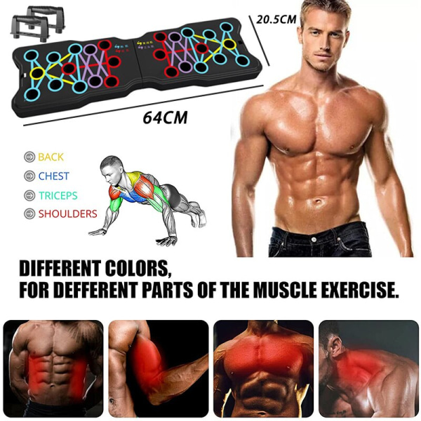 Multifunktions push-up-bräda Vikbar push-up-stativ ABS-träningsbräda push-up-stänger Träning män Fitness för hemmagym Gold
