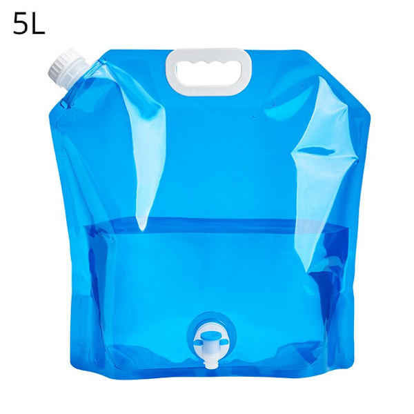 5/10L Bärbar Camping Vattenpåse Vikbar Stor vattenbehållare Utomhus 10 liters vattenpåsar Hopfällbar vattenförvaringshink 5L Blue