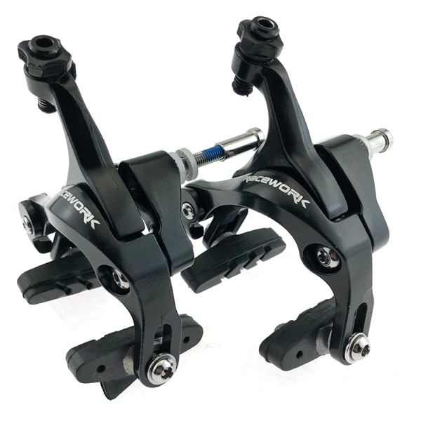 RACEWORK Road Bike Bromsar Dual Pivot Calipers Racing Aluminium Side Pull Calipers fram och bak med bromsbelägg Front back 1 pair