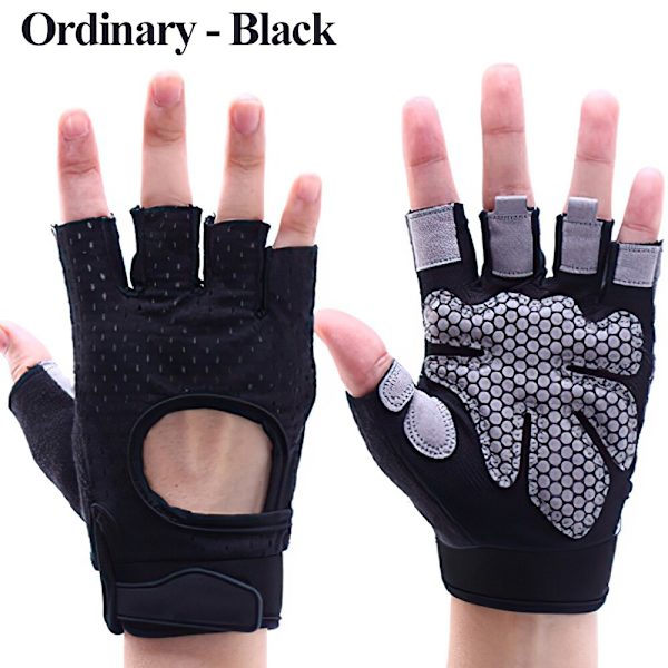 Fingerlösa träningshandskar Viktlyft för män och kvinnor black--ordinary XL