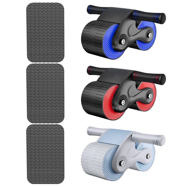 Anti Slip AB Roller Automatic Rebound Abdominal Wh C Grey Pink