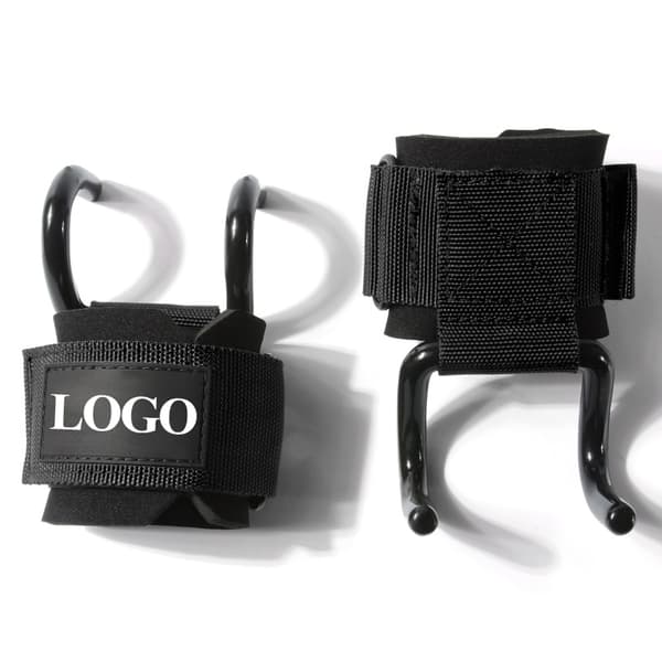 Viktlyftande stålkrokar Lyftande handledsremmar wi Black Hooks 2 pcs