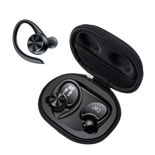 2022 J92 Bluetooth 5.0 hörlurar LED Display Ear Ho Gray