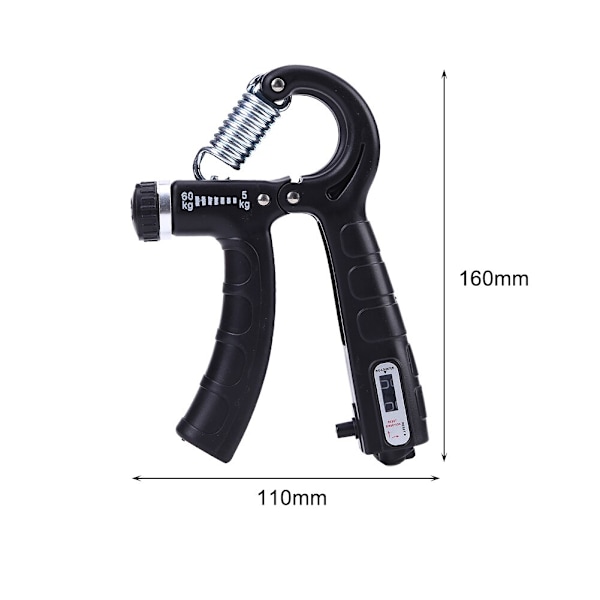 Räknedynamometer Handgrepp Fitness Handgrepp 5-60 kg Handträning Gripper Gymutrustning Handledsrehabiliteringsutvecklare Black 3