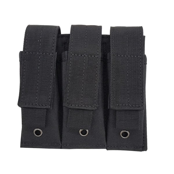 9 mm tidskriftspåse Taktisk enkel dubbel magpåse utomhus Molle tidningspåse med öppen topp för Glock M1911 92F Torch Bag Triple Bag triple black