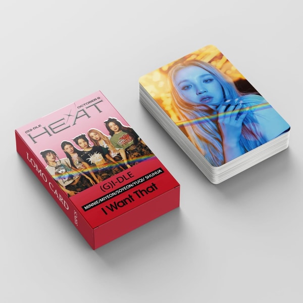 ELEFAD Kpop (G) I-DLE Lomo-kort 55st (G) I-DLE HEAT Nytt album (G) I-DLE Mini Lomo-vykort för fans Present (Jag vill ha det) (B) b