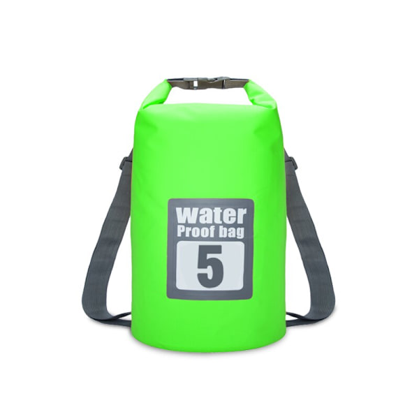 PVC Vattentät Torrväska 5L/10L/15L/20L/30L Utomhusdykning Vikbar förvaring Strandsimväska Rafting River Ocean Ryggsäck 5L Green