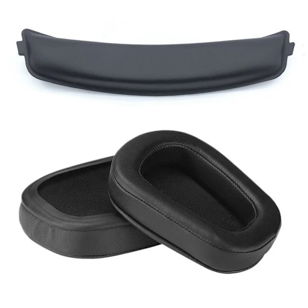 Öronkuddar för Logitech G633 G933 G635 G633S G933S Hörlurar Byte av skum hörlurar Öronkuddar Tillbehör Fodral Cover perfekt black pu set