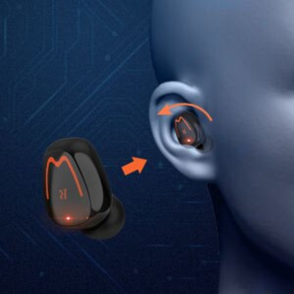 V1 Original TWS trådlös Bluetooth hörlur typ-C Black