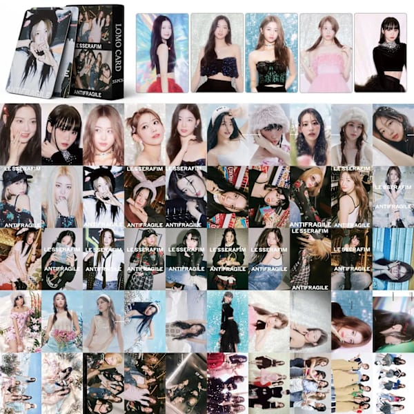 55st/ Set Kpop LE SSERAFIM fotokort Jimin ID Chaos lomo Kort Kep1er FELSÖKARE Fotokort 01