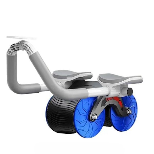 Ny stil Fitness Magträning Abs Wheel, dubbla plasthjul Abdominal Roller med knäskydd Beige