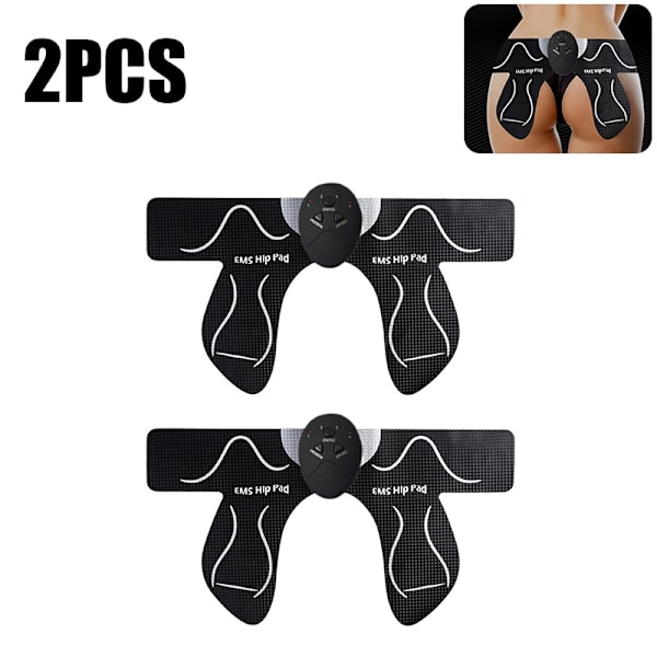 EMS Hip Trainer Multifunktionell Praktisk Elektrisk Vibration Muskelstimulator Rumpa Butt Toner Pasta Fitness Tillbehör White 2PCS