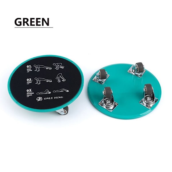 Magskiva 1 Par 4 Hjul Glidskiva Abdomin Green