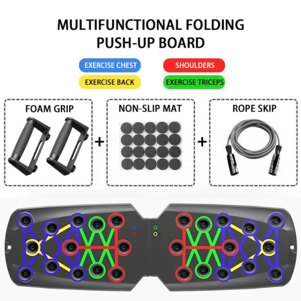 Folding Push-up Board Multifunktionell magmuskelförstärkning MuskelträningGym Sport Bärbar fitness Auburn