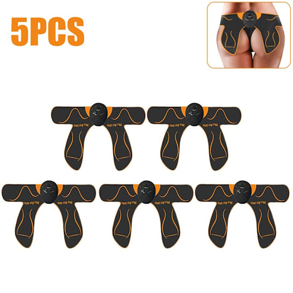 EMS Hip Trainer Multifunktionell Praktisk Elektrisk Vibration Muskelstimulator Rumpa Butt Toner Pasta Fitness Tillbehör Orange 5PCS