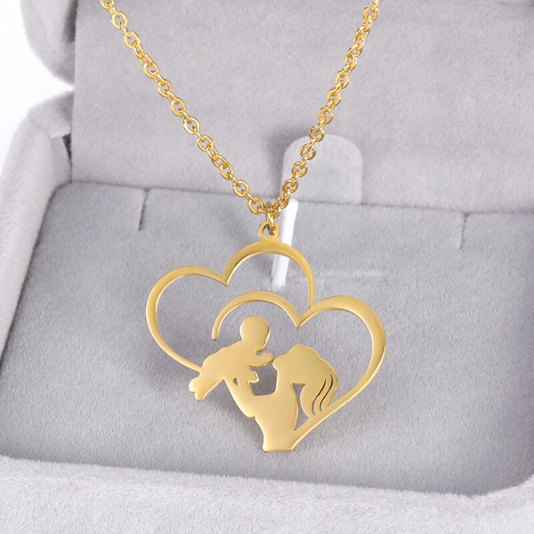 Mors dag liten bokstav mama hänge halsband Fo Gold N02584
