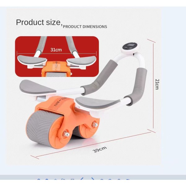 Automatic Rebound AB Rullhjulsträning med armbågsstöd Fitness för att stärka kärnmusklerna orange