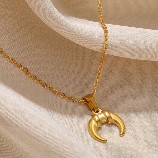 Guldfärg rostfritt stål Sea Wave Halsband Kvinnor Tjej Semester Smycken Sol Måne Sjöstjärna Whale Tail Shell Sommar Halsband N05538G