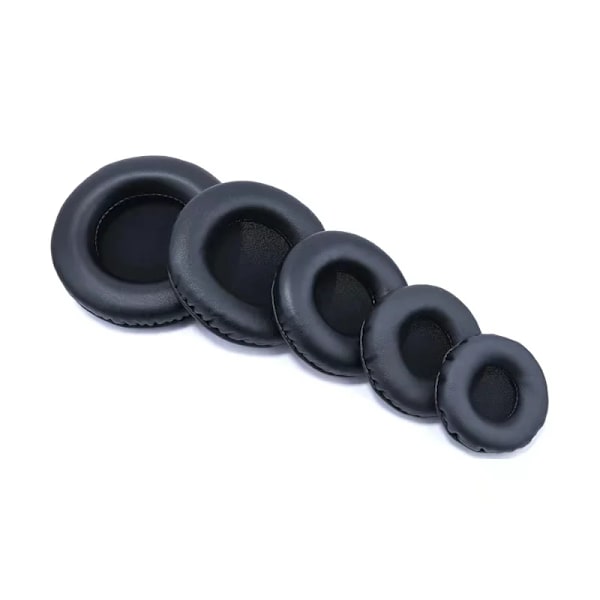 Universal Ersättning Runda öronkuddar Reparationsdelar 50 mm 60 mm 65 mm 70 mm 75 mm 80 mm 85 mm 90 mm 95 mm 100 mm 110 mm hörlursfodral Round 100mm(black)