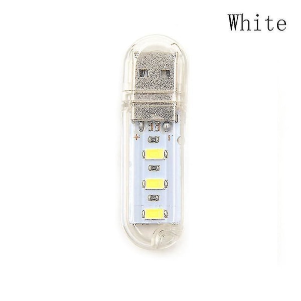 2st Mini USB Led Lamp Book Lights 3 LEDs 5730 Smd 1.5w Camping Bulb Nightlight White