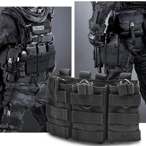 Tactical Single/Dubbel/Triple Molle Magazine Pouches Military Airsoft AK 7.62 5.56mm M4 AR 15 Rifle Mag Bag Jakttillbehör Green Double Pouch