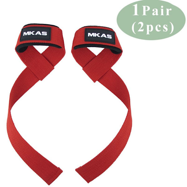 Gym Lifting Straps Marklyft Fitness Handskar Vikt red 2