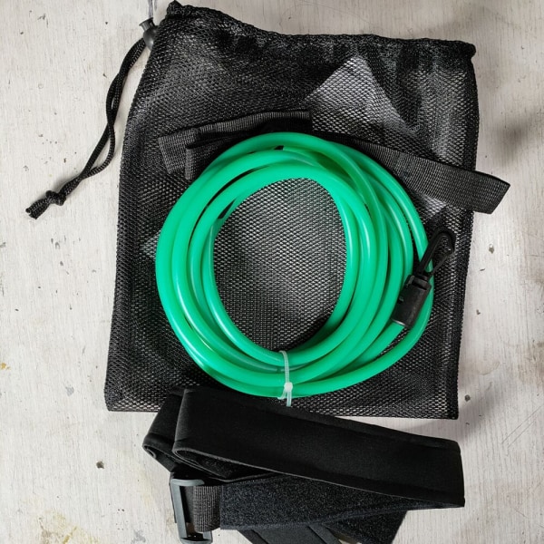 Fitness Simträning Bälte Motståndsband Handvävd Paddel Arm Drag Träning Elastiskt rep Gym Workout Styrketränare Black
