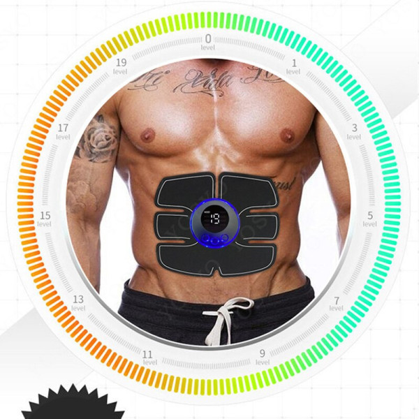 USB Uppladdningsbar Smart EMS Trådlös Muskelstimulator Fitness Trainer Magträning Elektrisk kroppsbantning Massager Abdominal