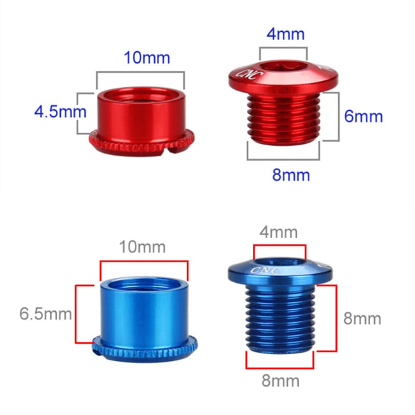 ZTTO MTB landsvägscykel 5 ST Kedjeringbult M8*5L M8*7L Cykel Kedjehjulsskruvar CNC 7075 Cykelskivskruv för vevsats 5mm 5pcs silver