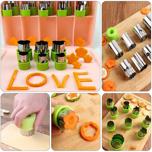 12 st/ set Form Form Tecknad Blommor Form Form Cookie Cutter Stål Kexverktyg green