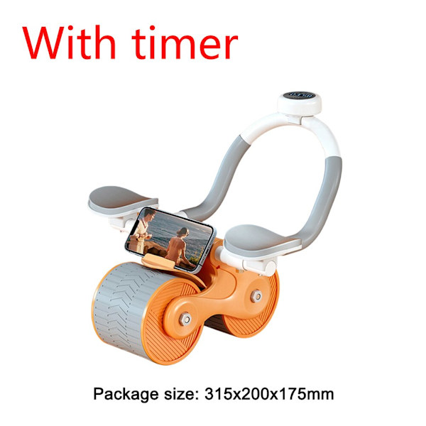 2 i 1 Abdomen Roller Abdominal Roller Exerciser A Orange timer