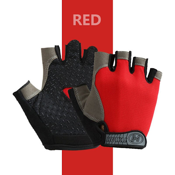 Andas Half Finger Gym Hantlar Handskar Män Wo Ordinary Red XL