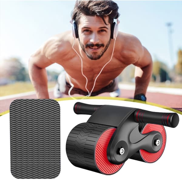 Anti Slip AB Roller Automatic Rebound Abdominal Wh B Red