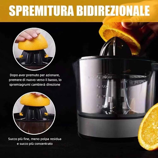 Handsfree elektrisk citrusjuicer apelsinpressare citronextraktor Plast Automatisk juicepress för färsk frukt juicepress Electric Squeezer EU Plug  220 V