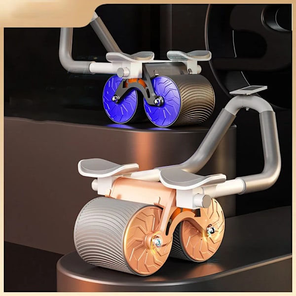Hot Rea Hem Gym Utrustning 2 Hjul Bredda Mage Hjul Roller Med Timer Mat Träning Träning Lager Tyst AB Wheel