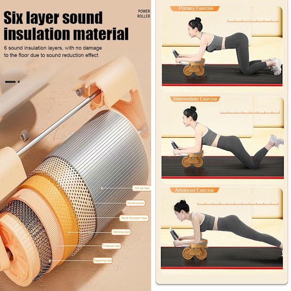 Ab Roller Wheel Magmuskler Fitness Wheel Au Orange with timer
