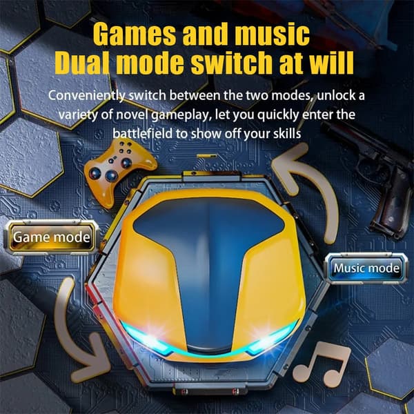 Y9 Trådlöst Bluetooth Headset Low Delay TWS Earplu Yellow