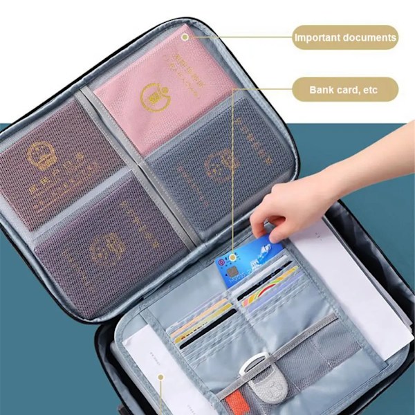 Stor kapacitet flerlagers dokumentbiljetter förvaringsväska Certifikatfil med organizer Hem Case Style C