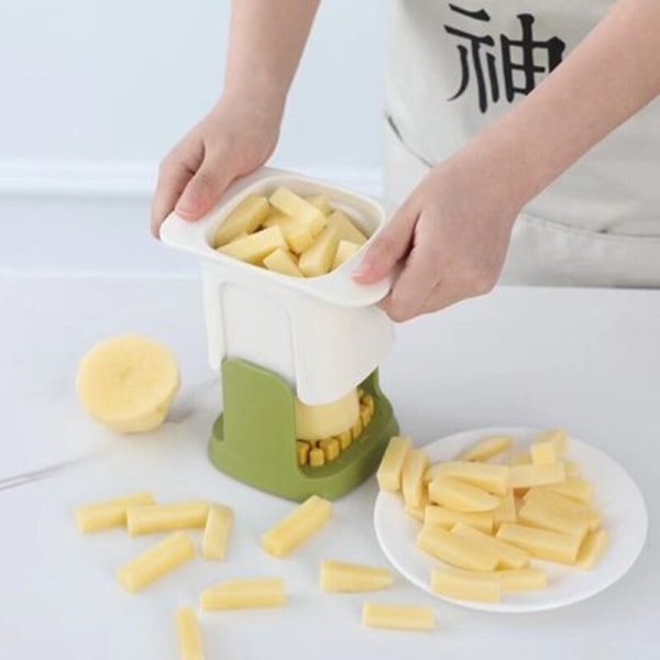 Multifunktionell Grönsakshackare Pommes Frites Skärare Hushållshand Tryck Lök Tärning Gurka Potatisskivare Köksredskap White