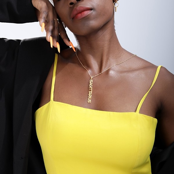 Constellation Namn Halsband Hänge Rostfritt Stee Gold Scorpio