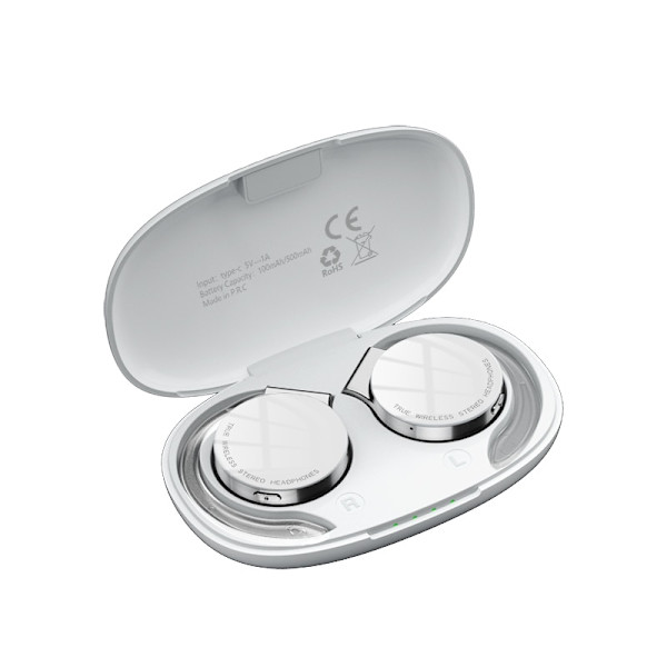 F2 TWS Bluetooth hörlurar med mikrofoner Sport White
