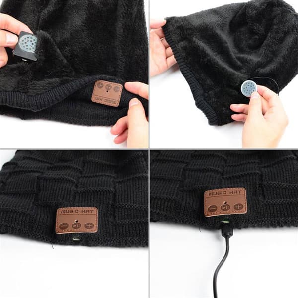 Ny stil Winter Warm Hat Trådlös Bluetooth-Compa Dark gray